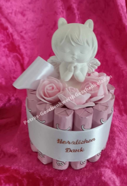 Kleine Pralinentorte mit Engel Mädchen